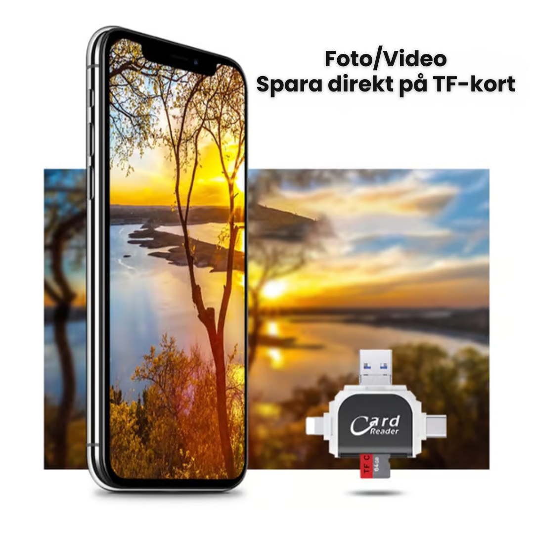 SyncMate™ | Multiport 4-i-1 Universell SD/TF Kortläsare